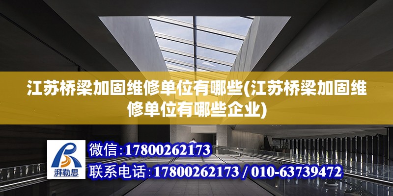 江苏桥梁加固维修单位有哪些(江苏桥梁加固维修单位有哪些企业)