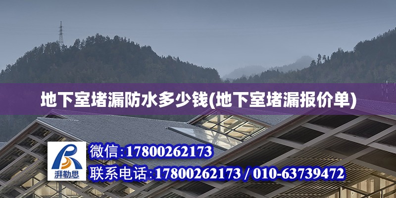 地下室堵漏防水多少钱(地下室堵漏报价单) 装饰工装施工