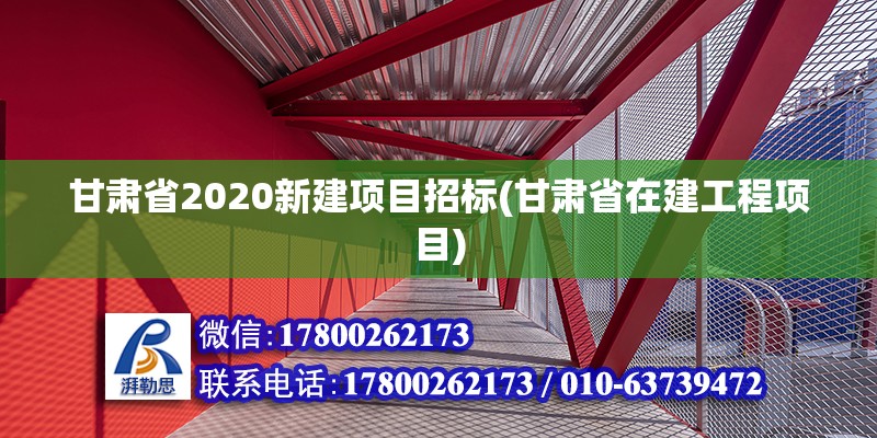 甘肃省2020新建项目招标(甘肃省在建工程项目)