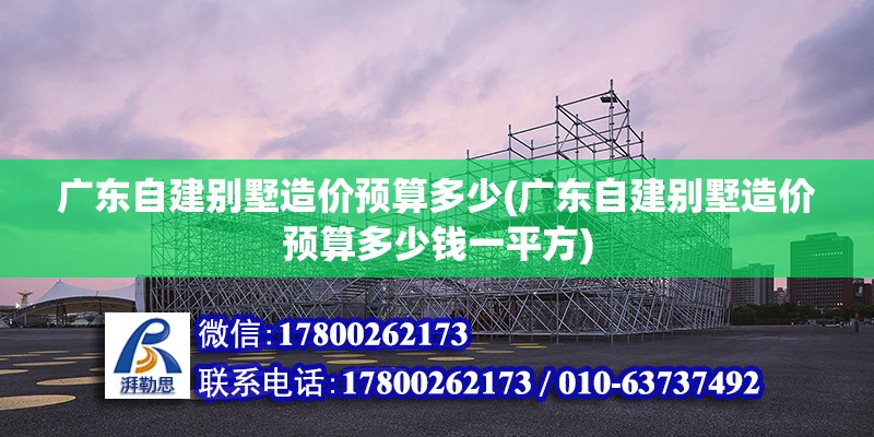 广东自建别墅造价预算多少(广东自建别墅造价预算多少钱一平方)