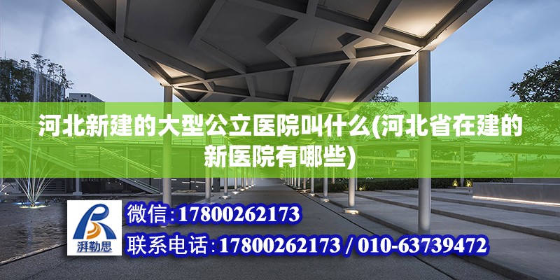 河北新建的大型公立医院叫什么(河北省在建的新医院有哪些)