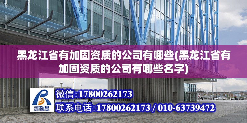 黑龙江省有加固资质的公司有哪些(黑龙江省有加固资质的公司有哪些名字)