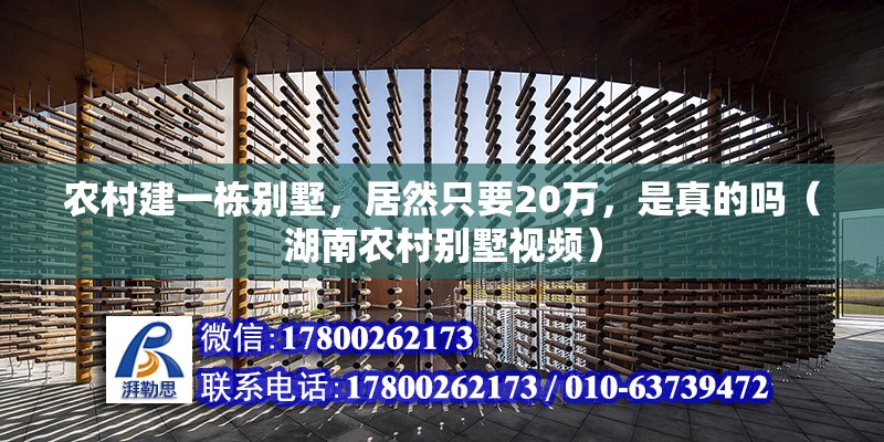 农村建一栋别墅，居然只要20万，是真的吗（湖南农村别墅视频）