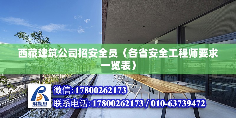 西藏建筑公司招安全员（各省安全工程师要求一览表）