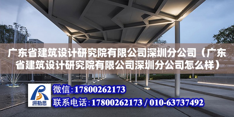 广东省建筑设计研究院有限公司深圳分公司（广东省建筑设计研究院有限公司深圳分公司怎么样） 钢结构网架设计