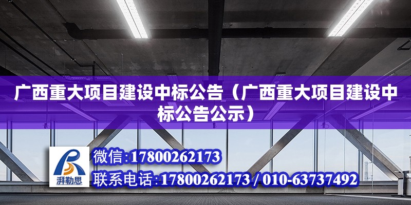 广西重大项目建设中标公告（广西重大项目建设中标公告公示）