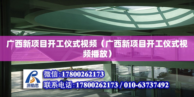 广西新项目开工仪式视频（广西新项目开工仪式视频播放）