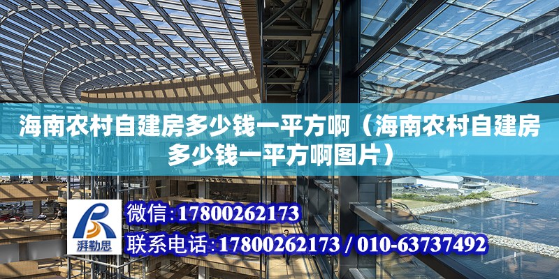 海南农村自建房多少钱一平方啊（海南农村自建房多少钱一平方啊图片）