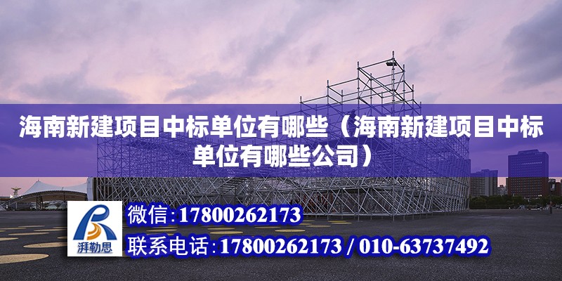 海南新建项目中标单位有哪些（海南新建项目中标单位有哪些公司）