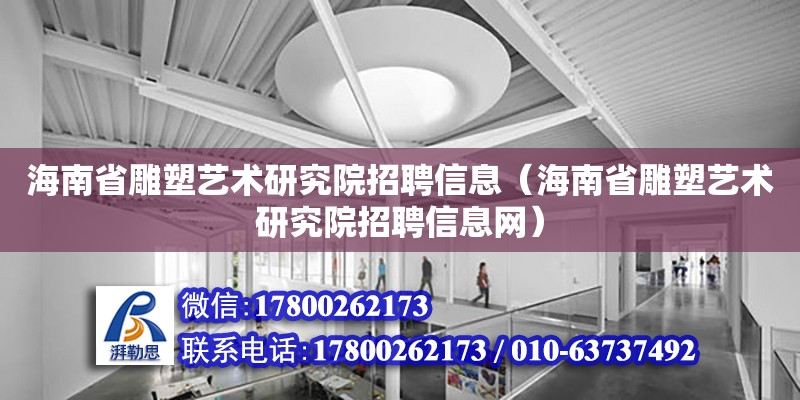 海南省雕塑艺术研究院招聘信息（海南省雕塑艺术研究院招聘信息网）