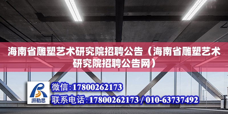 海南省雕塑艺术研究院招聘公告（海南省雕塑艺术研究院招聘公告网）