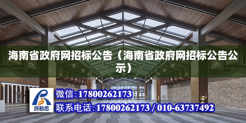 海南省政府网招标公告（海南省政府网招标公告公示） 钢结构网架设计