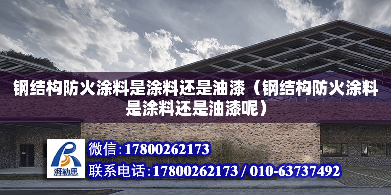 钢结构防火涂料是涂料还是油漆（钢结构防火涂料是涂料还是油漆呢）