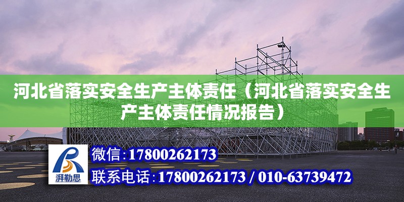 河北省落实安全生产主体责任（河北省落实安全生产主体责任情况报告） 钢结构网架设计