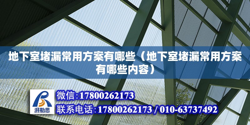 地下室堵漏常用方案有哪些（地下室堵漏常用方案有哪些内容）