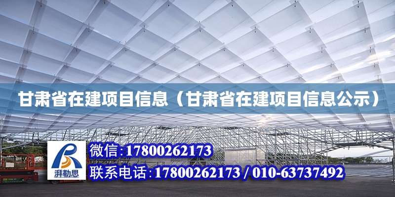 甘肃省在建项目信息（甘肃省在建项目信息公示） 北京加固设计（加固设计公司）