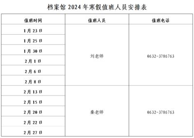 北京市档案馆值班电话