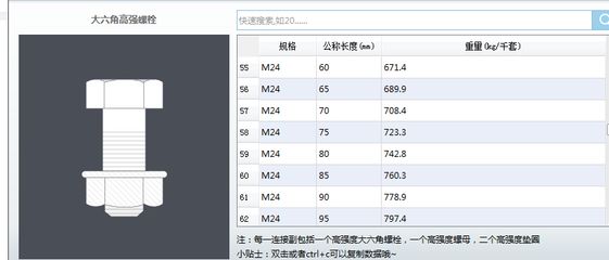 钢结构螺栓规格型号与重量一览表（钢结构螺栓规格型号与重量） 建筑方案施工 第3张