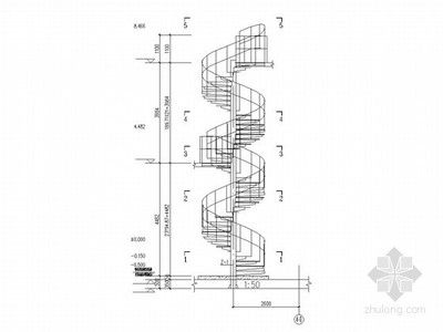 螺旋楼梯立面图（螺旋楼梯立面图的资源） 钢结构框架施工 第3张