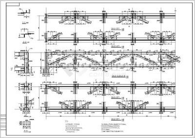 桁架设计图纸（土木在线资料库中桁架设计图纸通常包括以下几个方面）