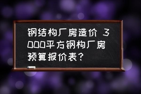 钢结构厂房预算报价单（钢结构厂房维护成本分析）