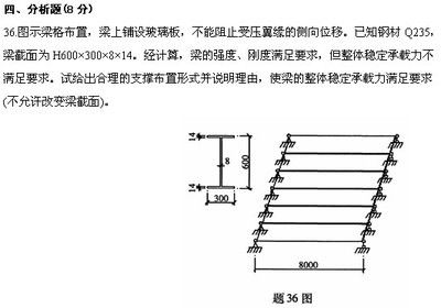 钢结构考试分析题（钢结构考试分析）