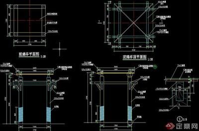 景观设计廊架平面图cad 结构地下室设计 第3张
