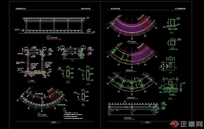 景观廊架施工图（景观廊架施工图包含哪些内容）