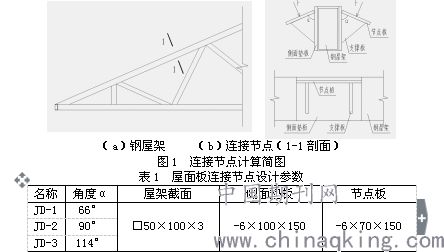 当钢屋架用节点板连接时,若承受静