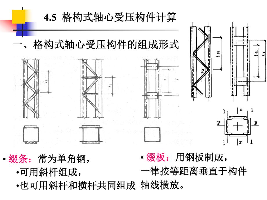 轴心受压缀条柱,两端铰接