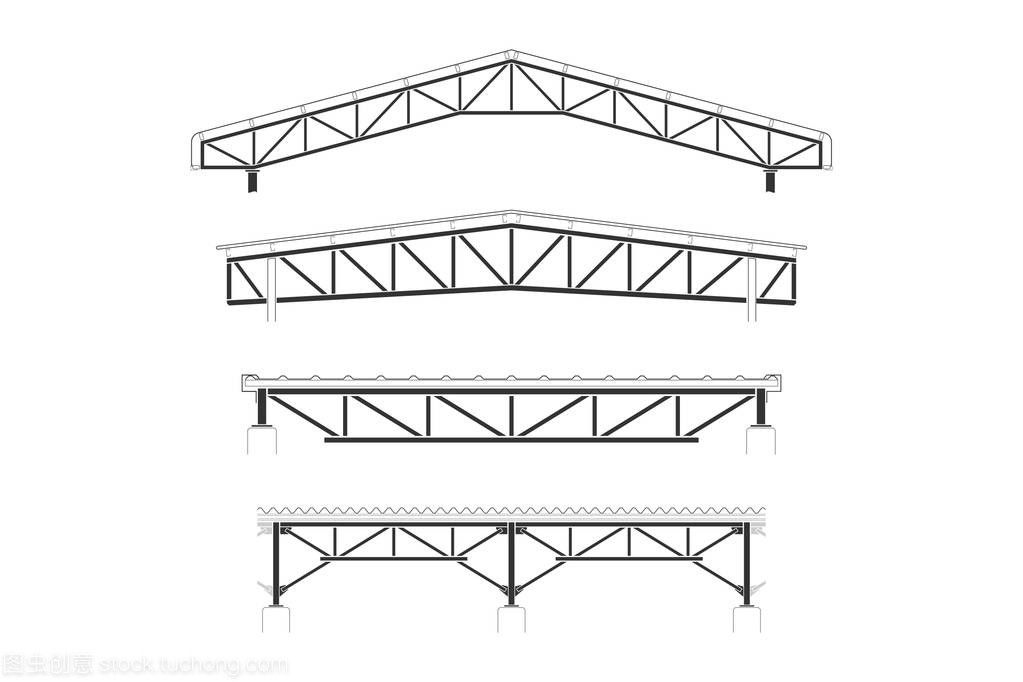 屋顶桁架图片大全 钢结构框架施工 第3张