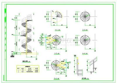 螺旋楼梯平面示意图 钢结构蹦极施工 第3张
