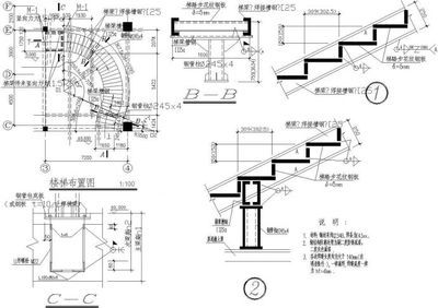 螺旋楼梯施工图怎么画的图片（cad绘制螺旋楼梯施工图的步骤和技巧和技巧）