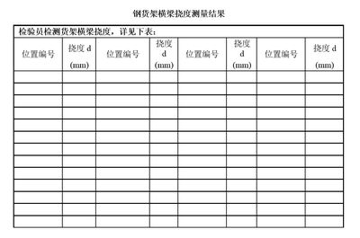 网架结构挠度检测记录表格