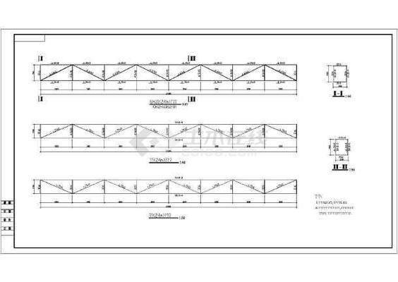 25米钢结构桁架图纸