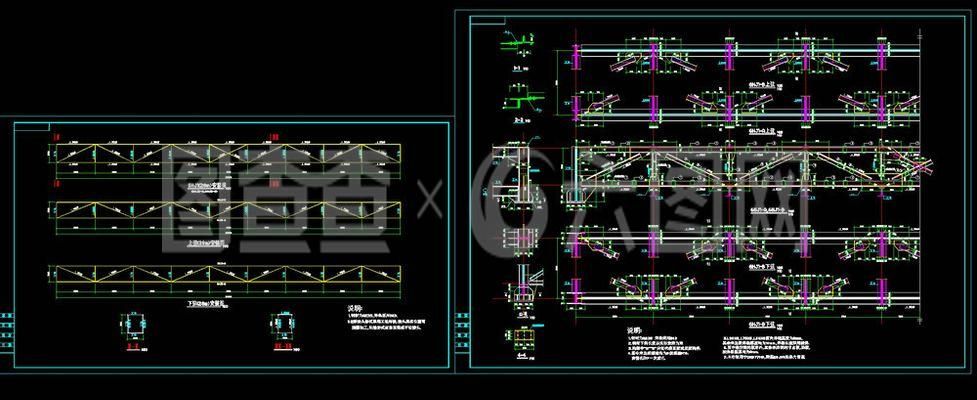 25米钢结构桁架图纸 建筑方案设计 第3张