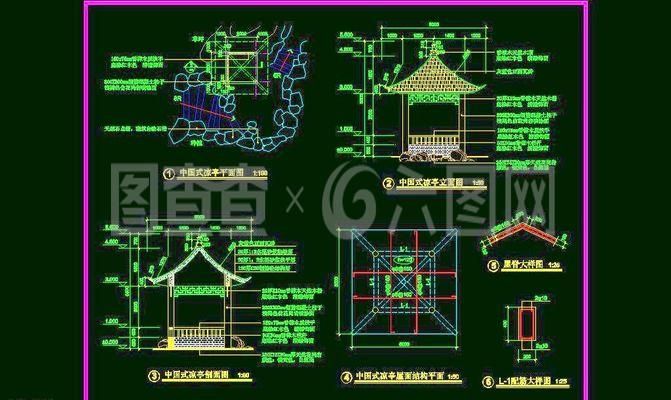 景观廊架剖面图片大全